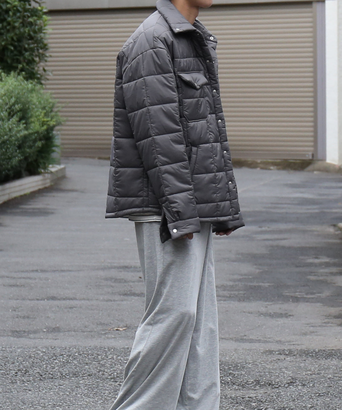 UNUSED Us 2570 padding quilted shirt "GRAY"