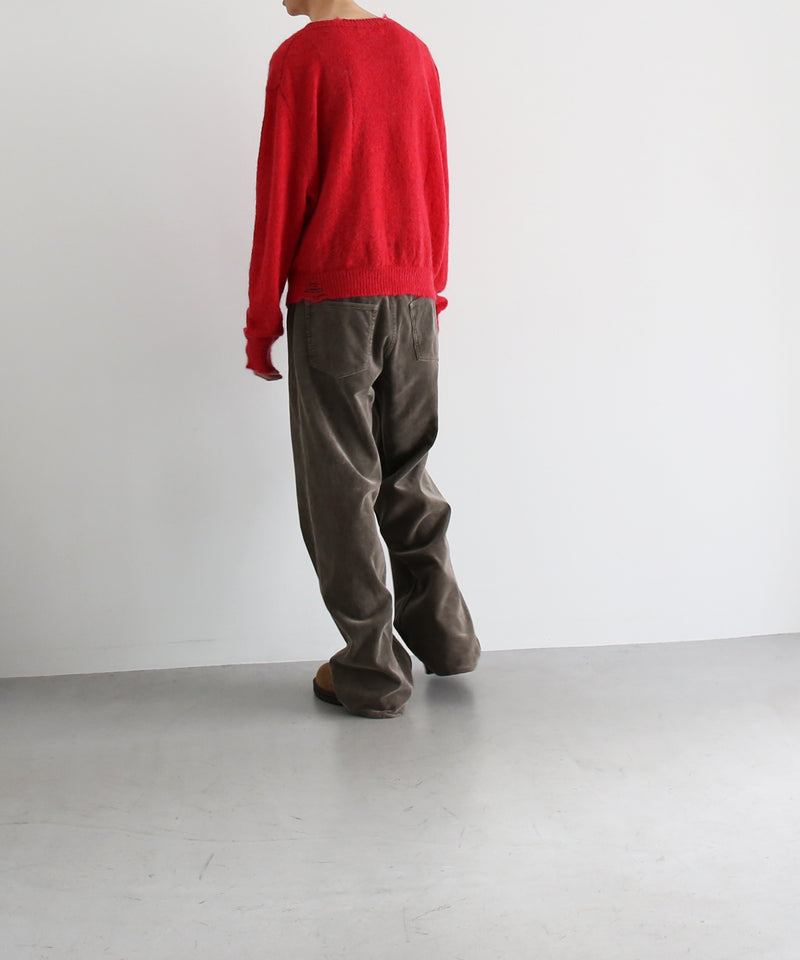 【Pre order】NEONSIGN Destroy knit -type : v "BLENDED RED"