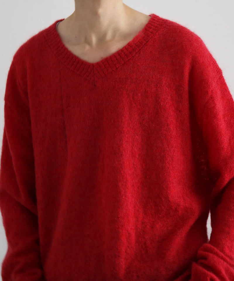 【Pre order】NEONSIGN Destroy knit -type : v "BLENDED RED"