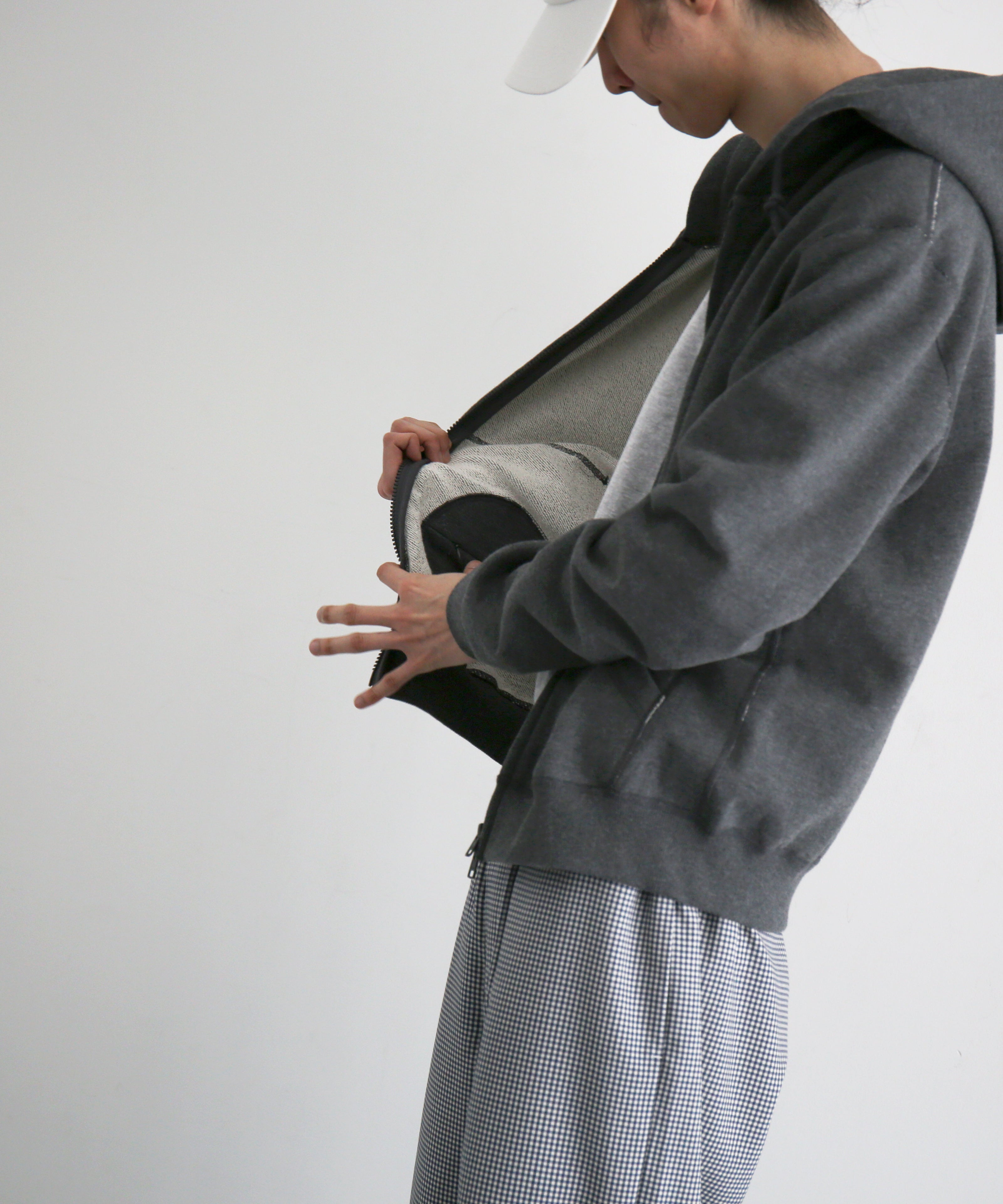 KAIKO KAIKO CLoud parka サイズ2 KAIKO◇CLOUD PARKA/TOP GRAY/ジップパーカー/2/コットン/GRY/KAIKO-25