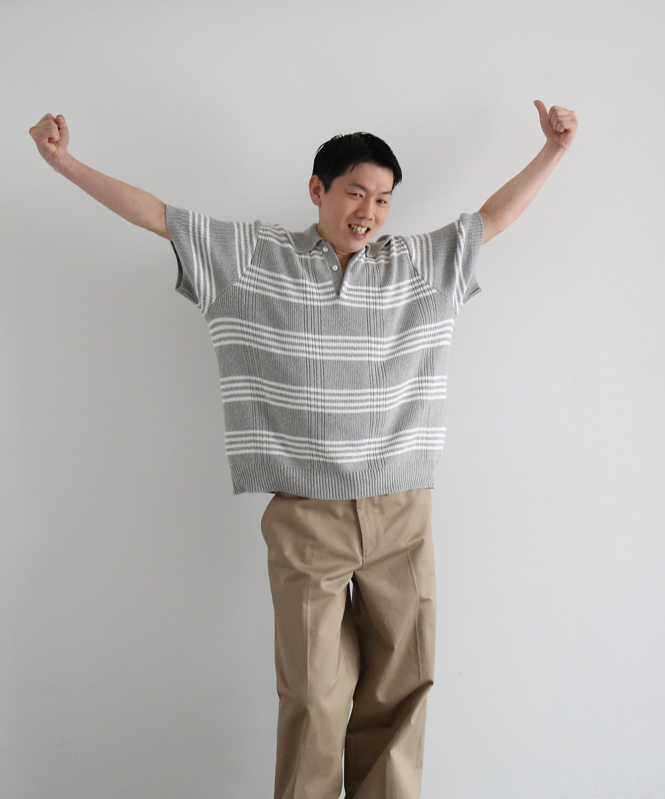 NEONSIGN Drop needle polo (hs) "TGR / WHT"
