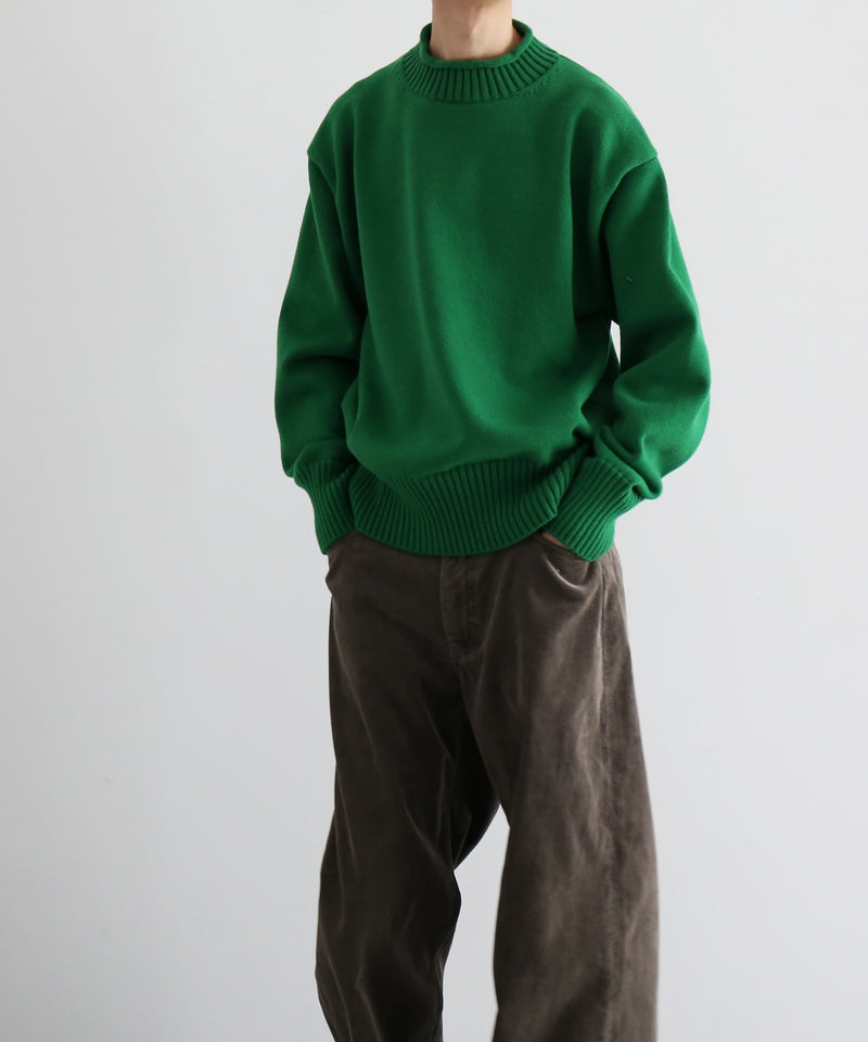 AURALEE Super fine wool knit mock neck p/o “GREEN”