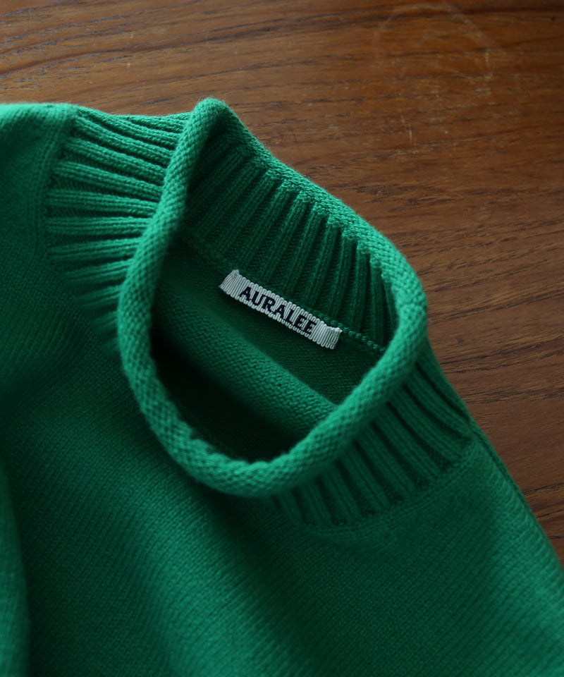 AURALEE Super fine wool knit mock neck p/o “GREEN”