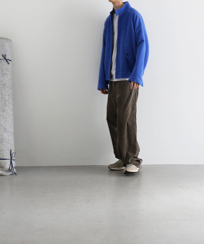 AURALEE Wool cashmere corduroy zip blouson “ROYAL BLUE”