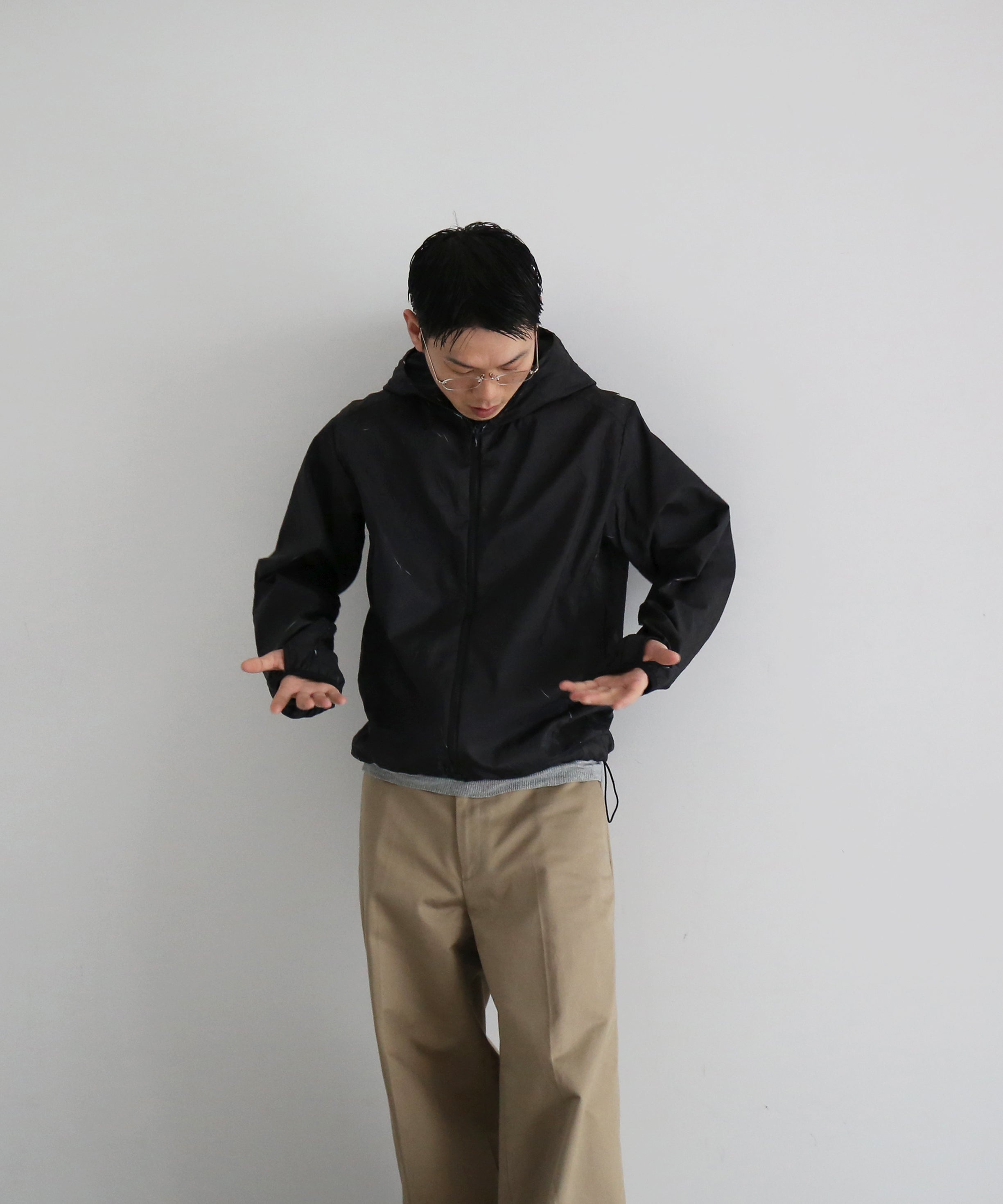 ryaw Inverted pleat shell "BLACK"