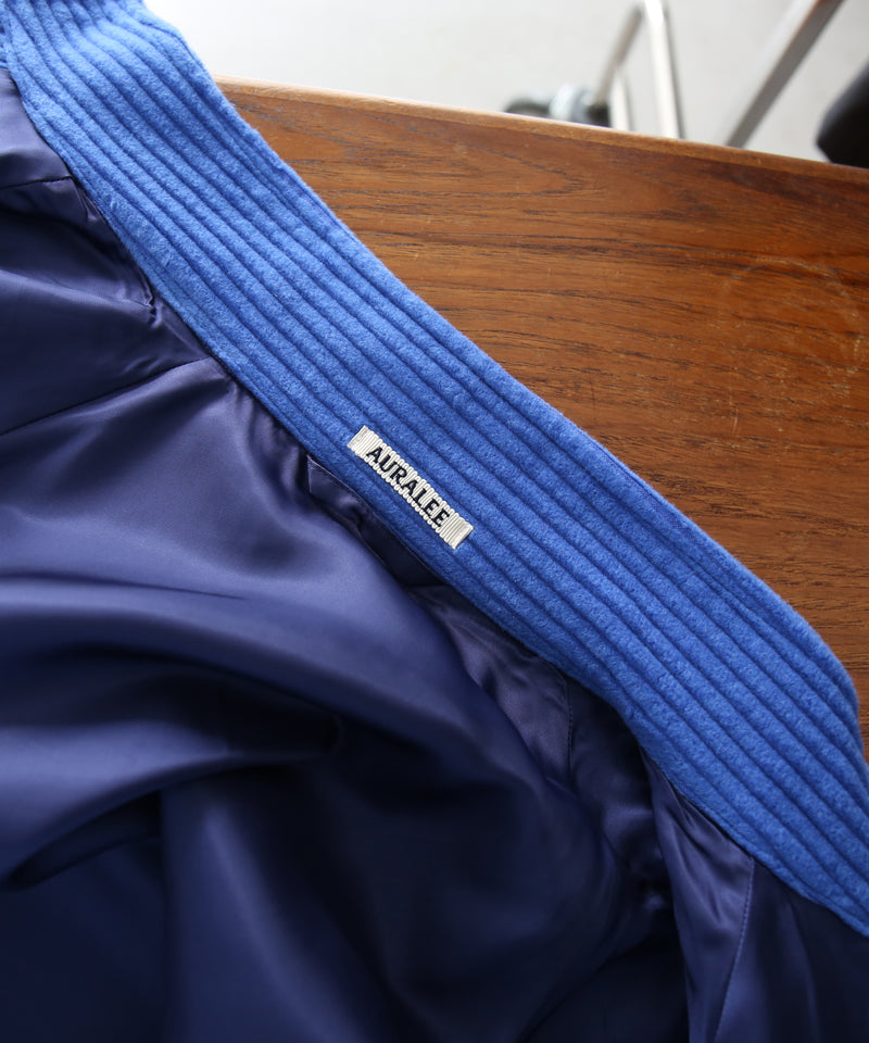 AURALEE Wool cashmere corduroy zip blouson “ROYAL BLUE”