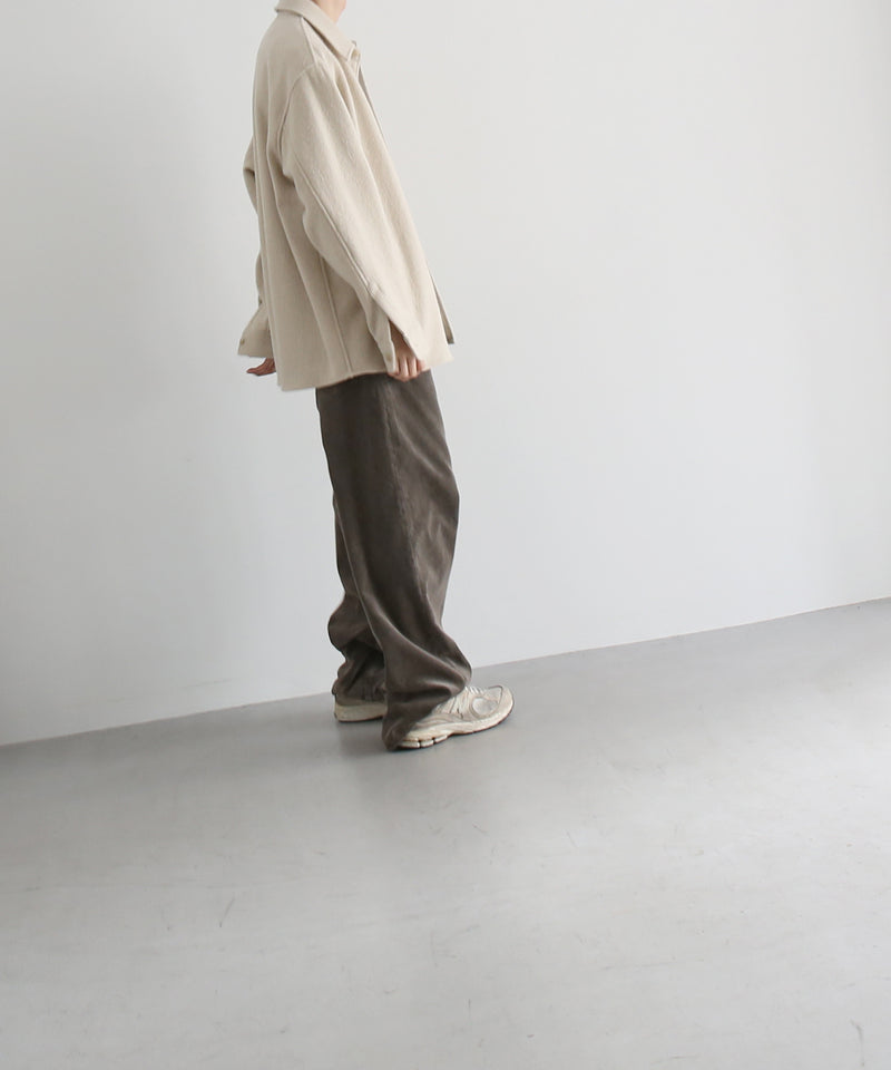 AURALEE Homespun tweed shirt blouson “IVORY BEIGE”