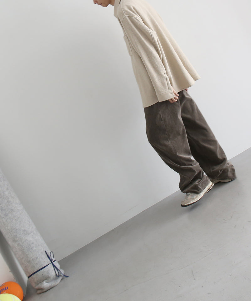 AURALEE Homespun tweed shirt blouson “IVORY BEIGE”