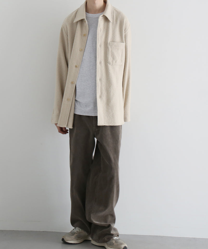 AURALEE Homespun tweed shirt blouson “IVORY BEIGE”