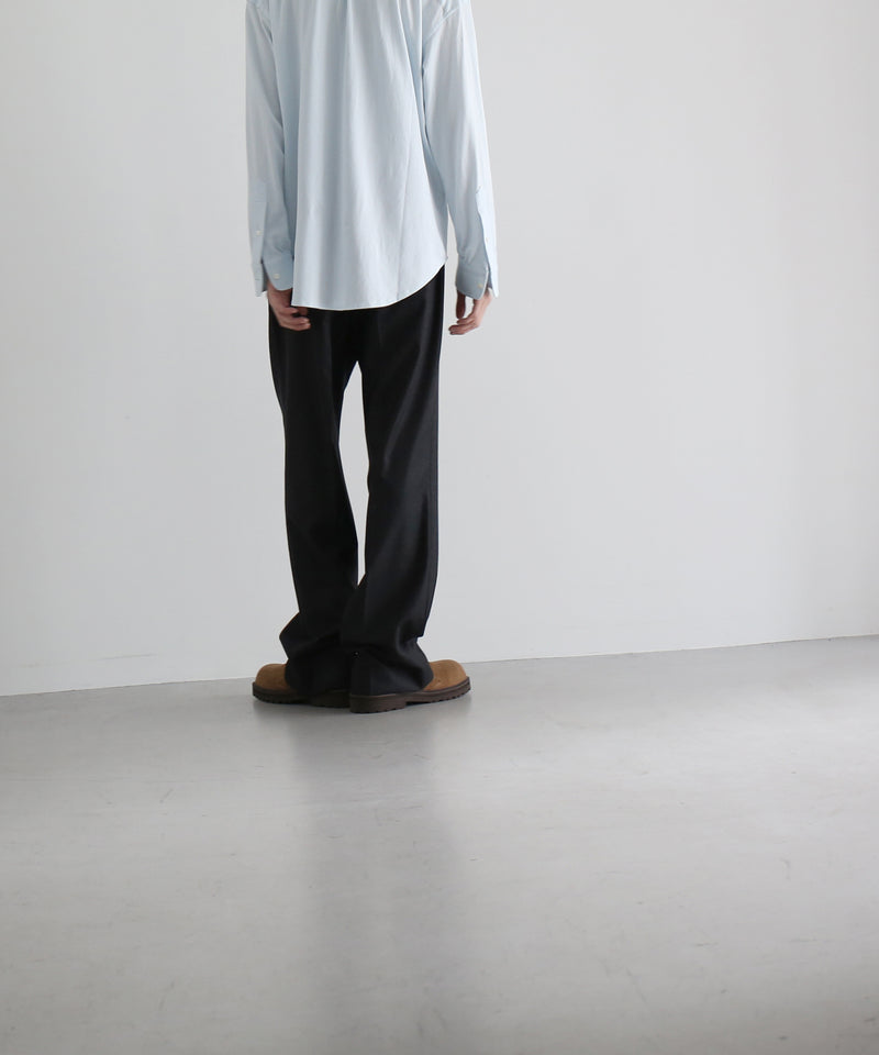 AURALEE Wool fulling flannel one-tuck slacks “TOP CHARCOAL”