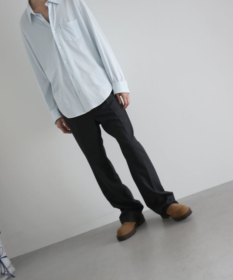 AURALEE Wool fulling flannel one-tuck slacks “TOP CHARCOAL”