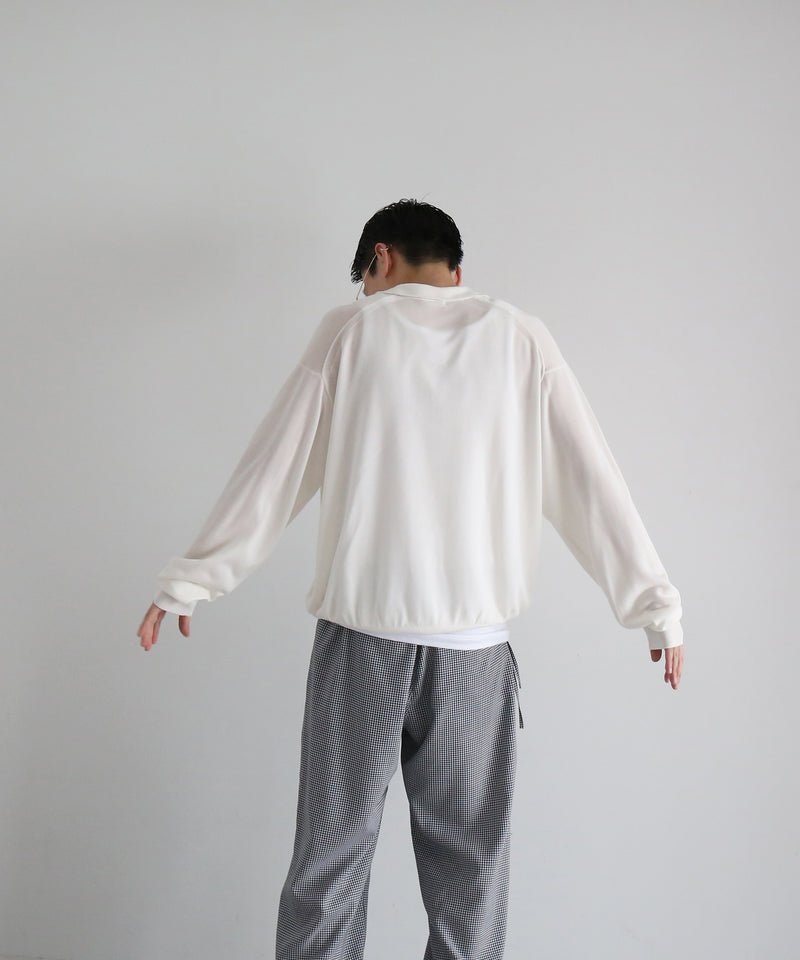 【EXCLUSIVE】crepuscule Open collar knit shirt "WHITE"