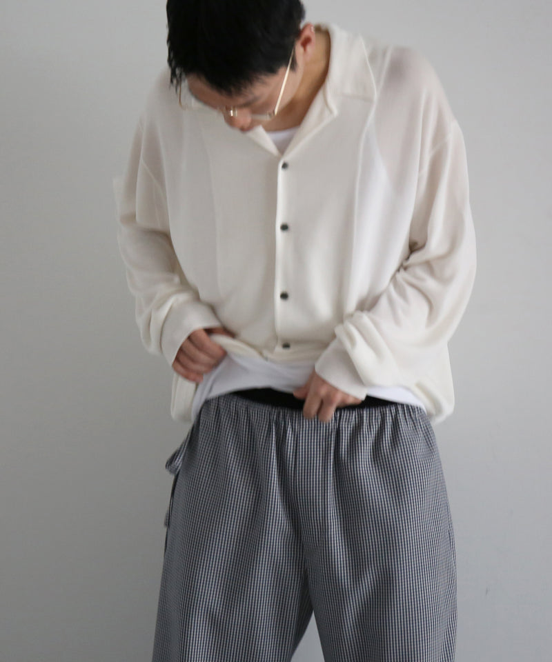 【EXCLUSIVE】crepuscule Open collar knit shirt "WHITE"