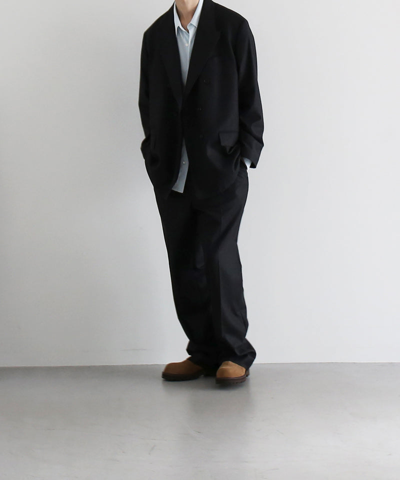 AURALEE Wool fulling flannel double-breasted jacket “TOP CHARCOAL”
