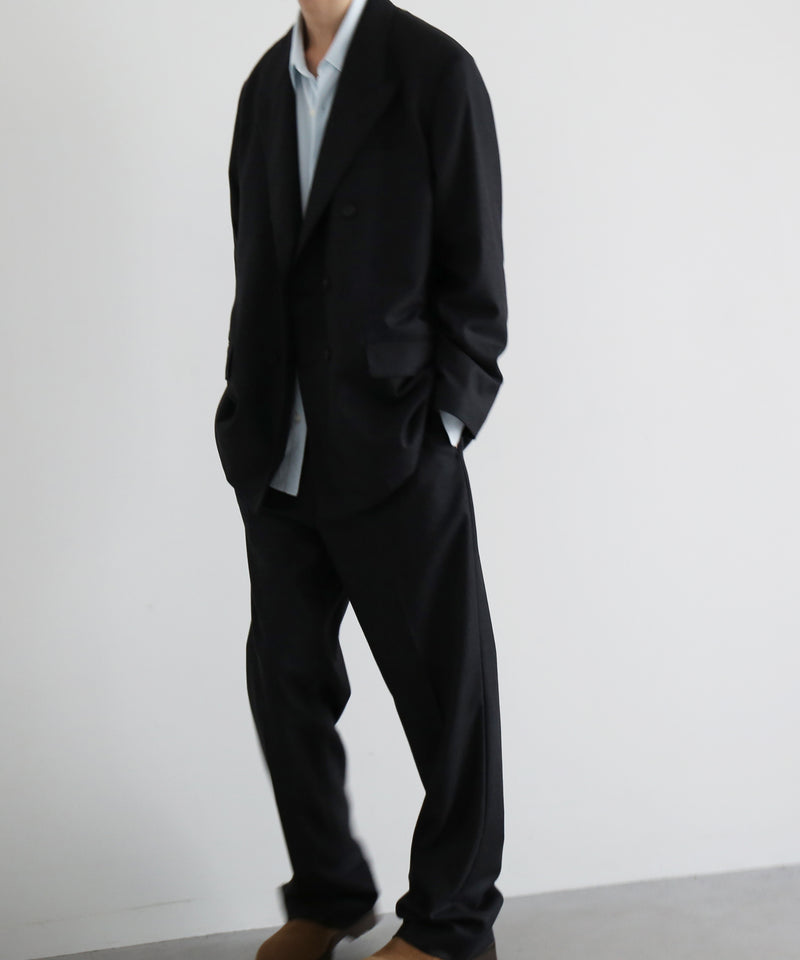 AURALEE Wool fulling flannel double-breasted jacket “TOP CHARCOAL”