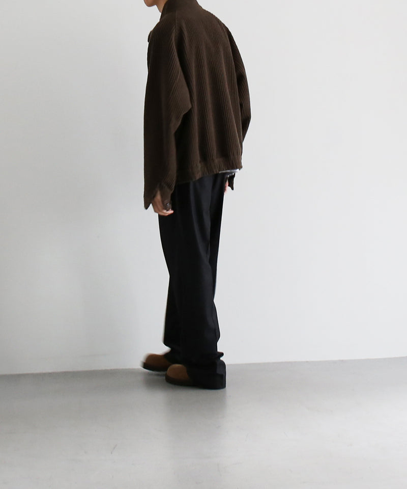 AURALEE Wool cashmere corduroy zip blouson “SMOKY BROWN”