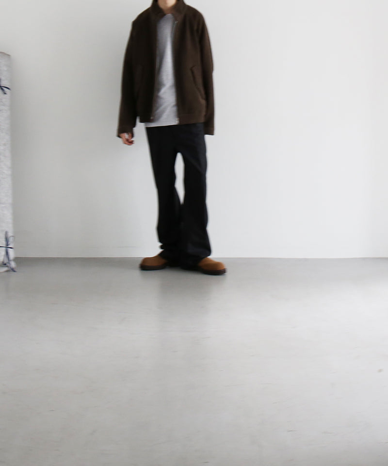 AURALEE Wool cashmere corduroy zip blouson “SMOKY BROWN”