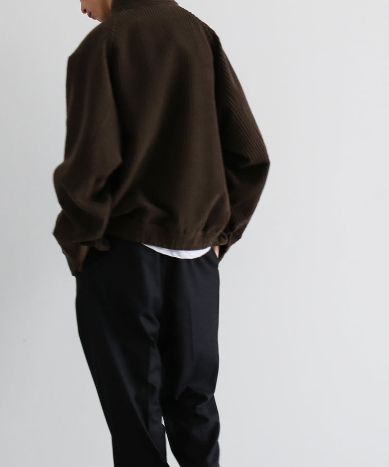 AURALEE Wool cashmere corduroy zip blouson “SMOKY BROWN”