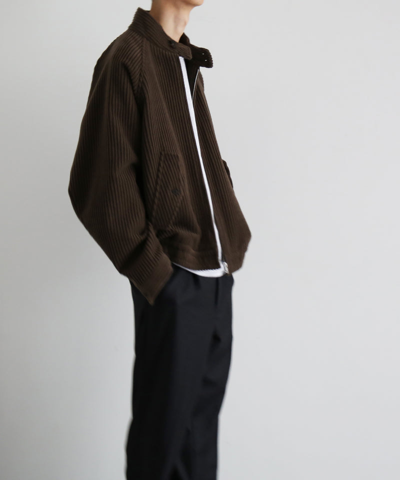 AURALEE Wool cashmere corduroy zip blouson “SMOKY BROWN”