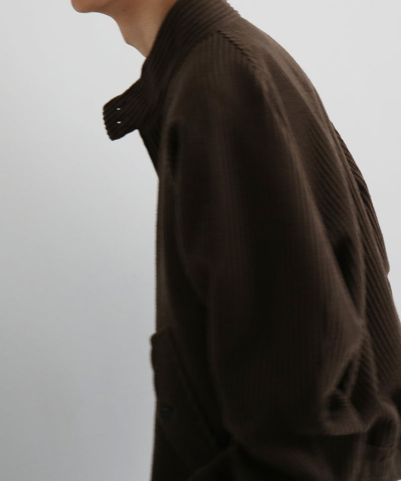 AURALEE Wool cashmere corduroy zip blouson “SMOKY BROWN”