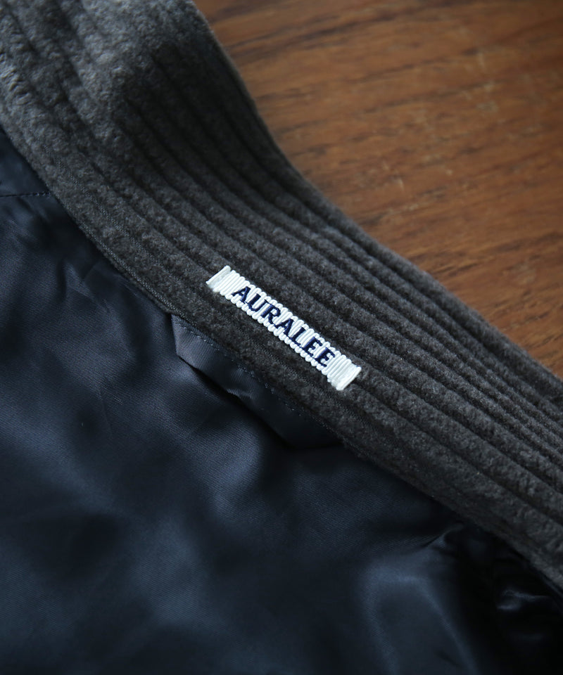 AURALEE Wool cashmere corduroy zip blouson “SMOKY BROWN”