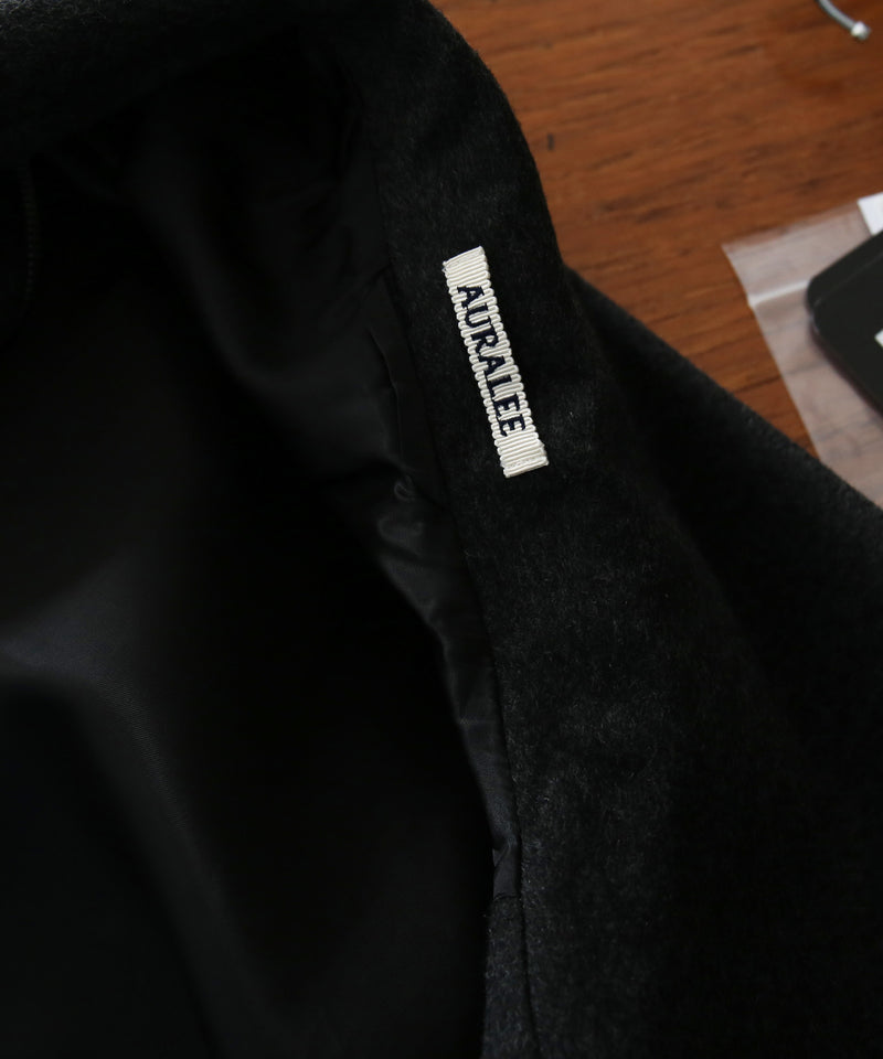AURALEE Cashmere moleskin zip blouson “TOP CHARCOAL”