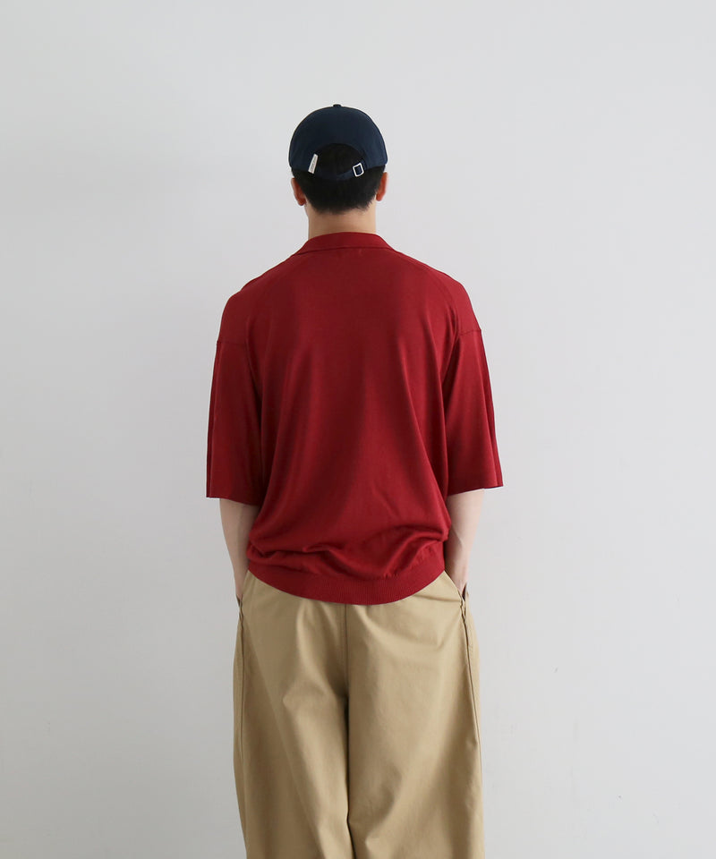 【EXCLUSIVE】crepuscule S/s polo "WINE"