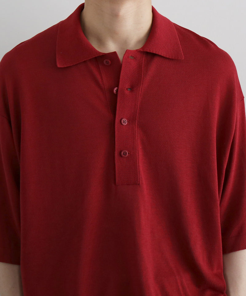 【EXCLUSIVE】crepuscule S/s polo "WINE"