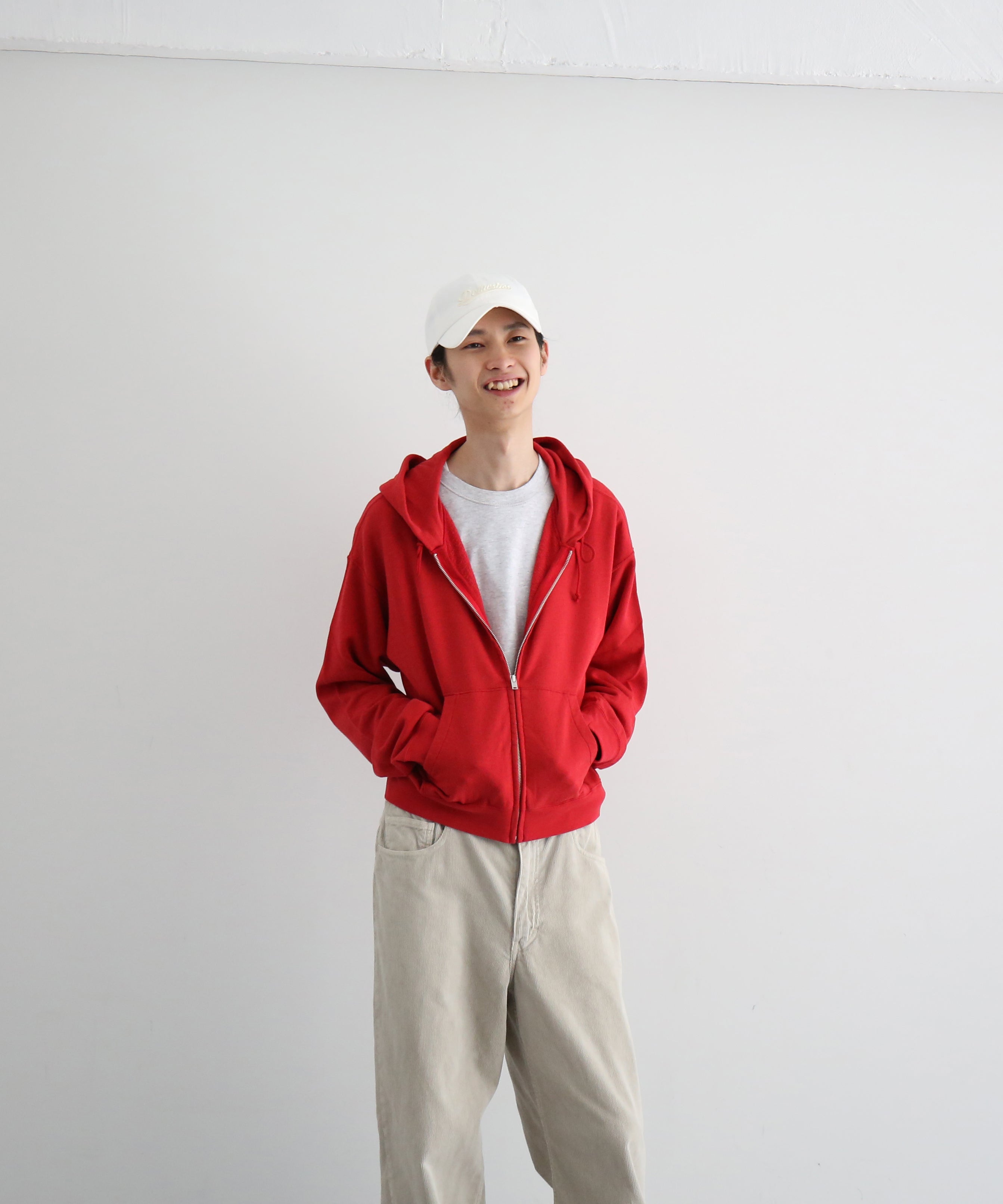 AURALEE High twist light sweat zip parka "RED"