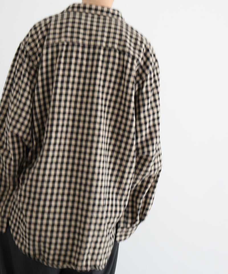 Marvine Pontiak Shirt Markers Skipper sh "BEIGE × BLACK GINGHAM”
