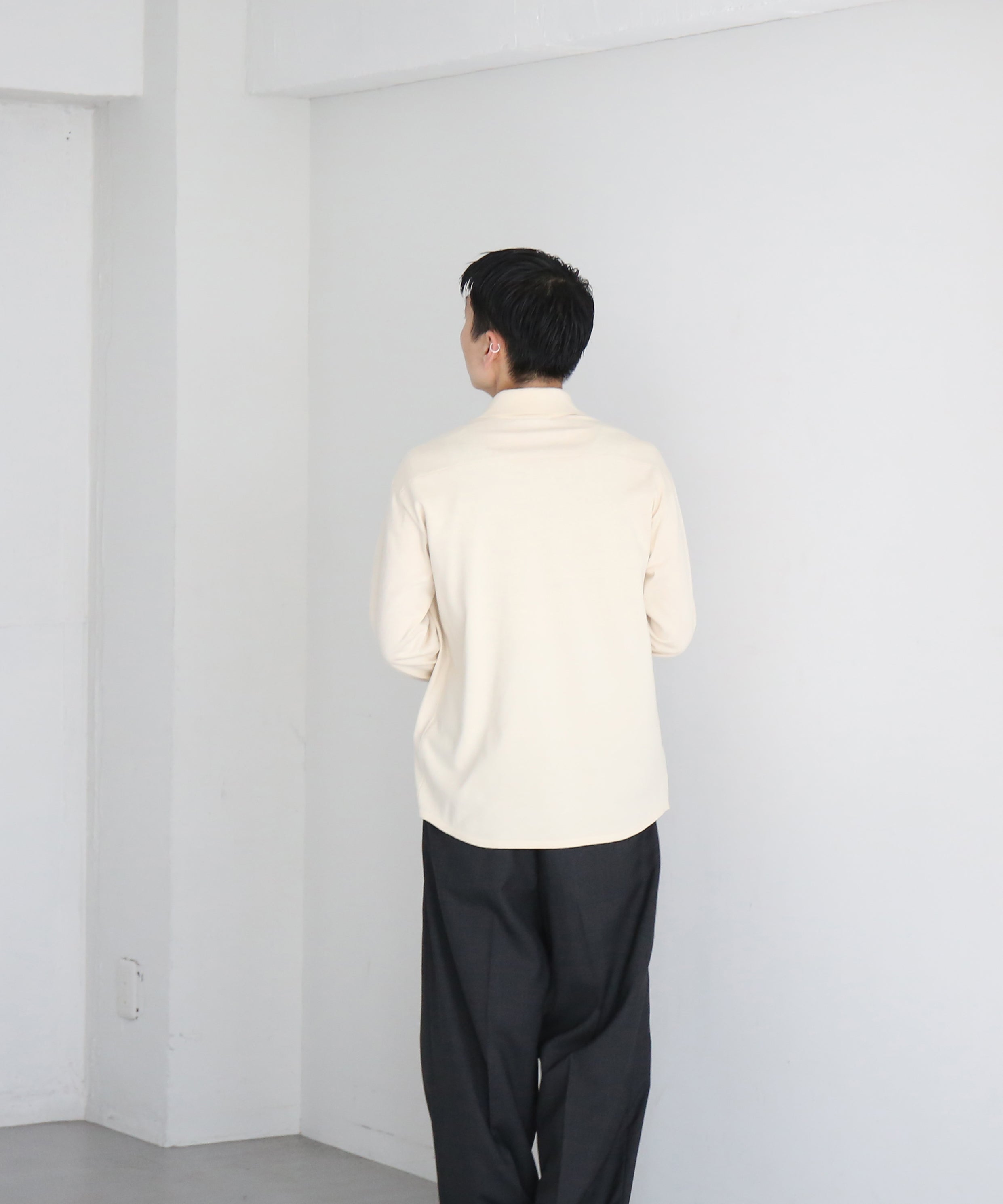 AURALEE High gauge tussah silk knit cardigan "IVORY"