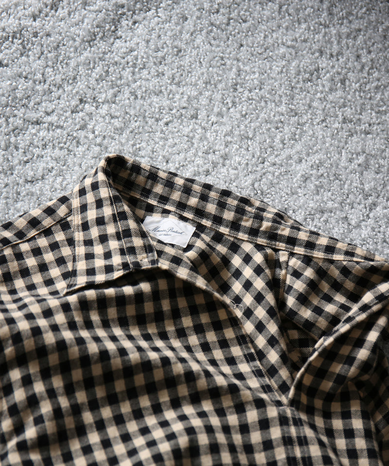 Marvine Pontiak Shirt Markers Skipper sh "BEIGE × BLACK GINGHAM”