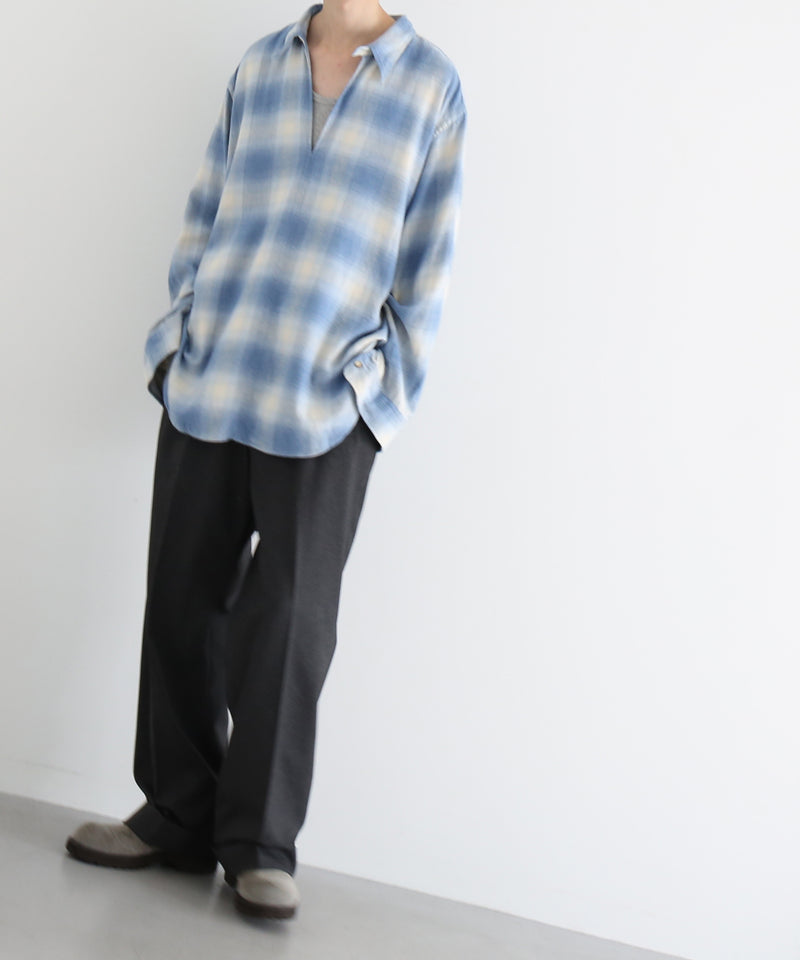 Marvine Pontiak Shirt Markers Skipper sh "BEIGE × BLACK GINGHAM”