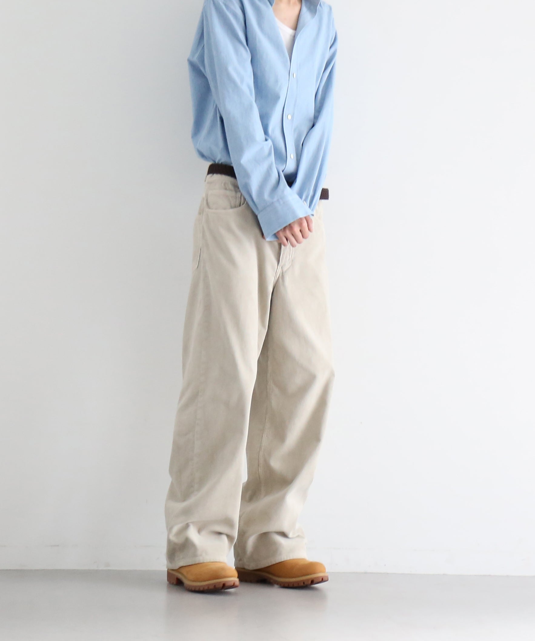 AURALEE【オーラリー】Garment-dyed finx corduroy 5p wide pants
