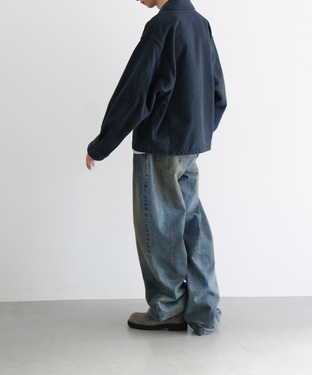 OLD FOLK HOUSE Moleskin jacket "NAVY"