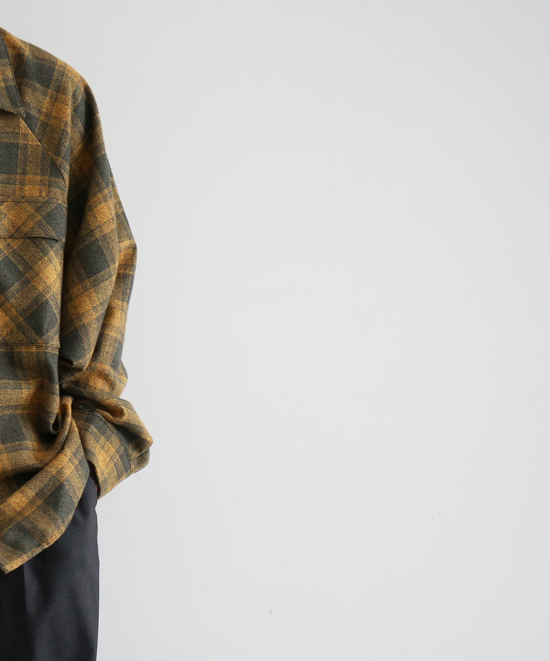 my beautiful landlet O/c check shirt "YELLOW"