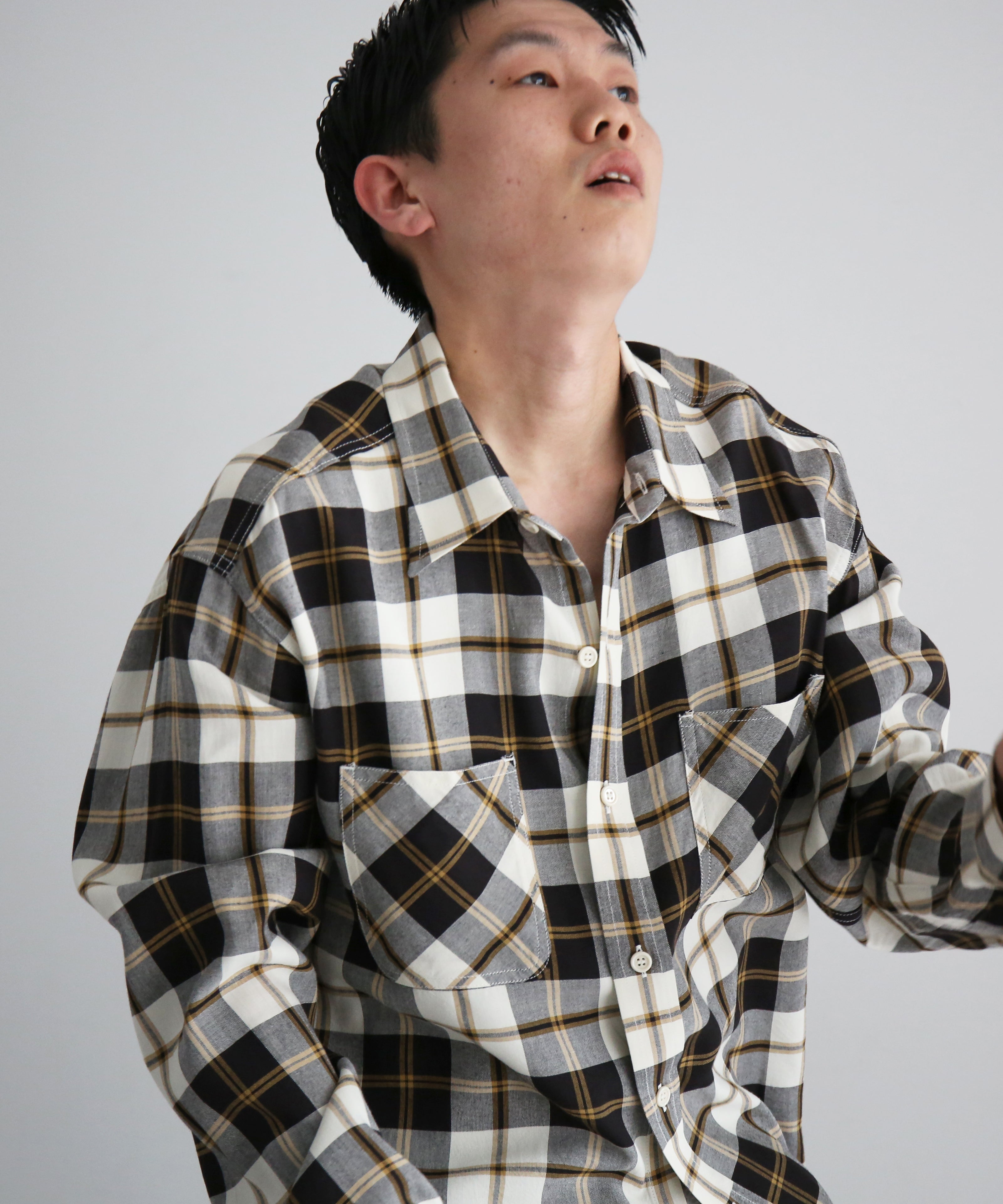UNUSED【アンユーズド】メンズ 長袖シャツ Us2562 long sleeve rayon