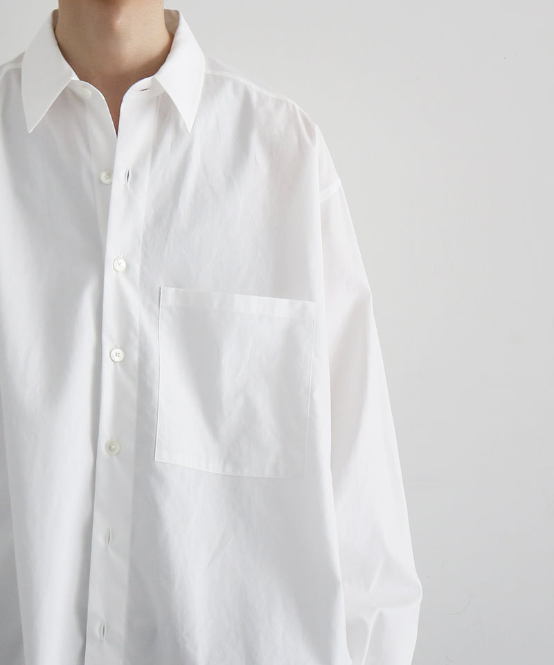 AURALEE Washed finx twill big shirt "WHITE"