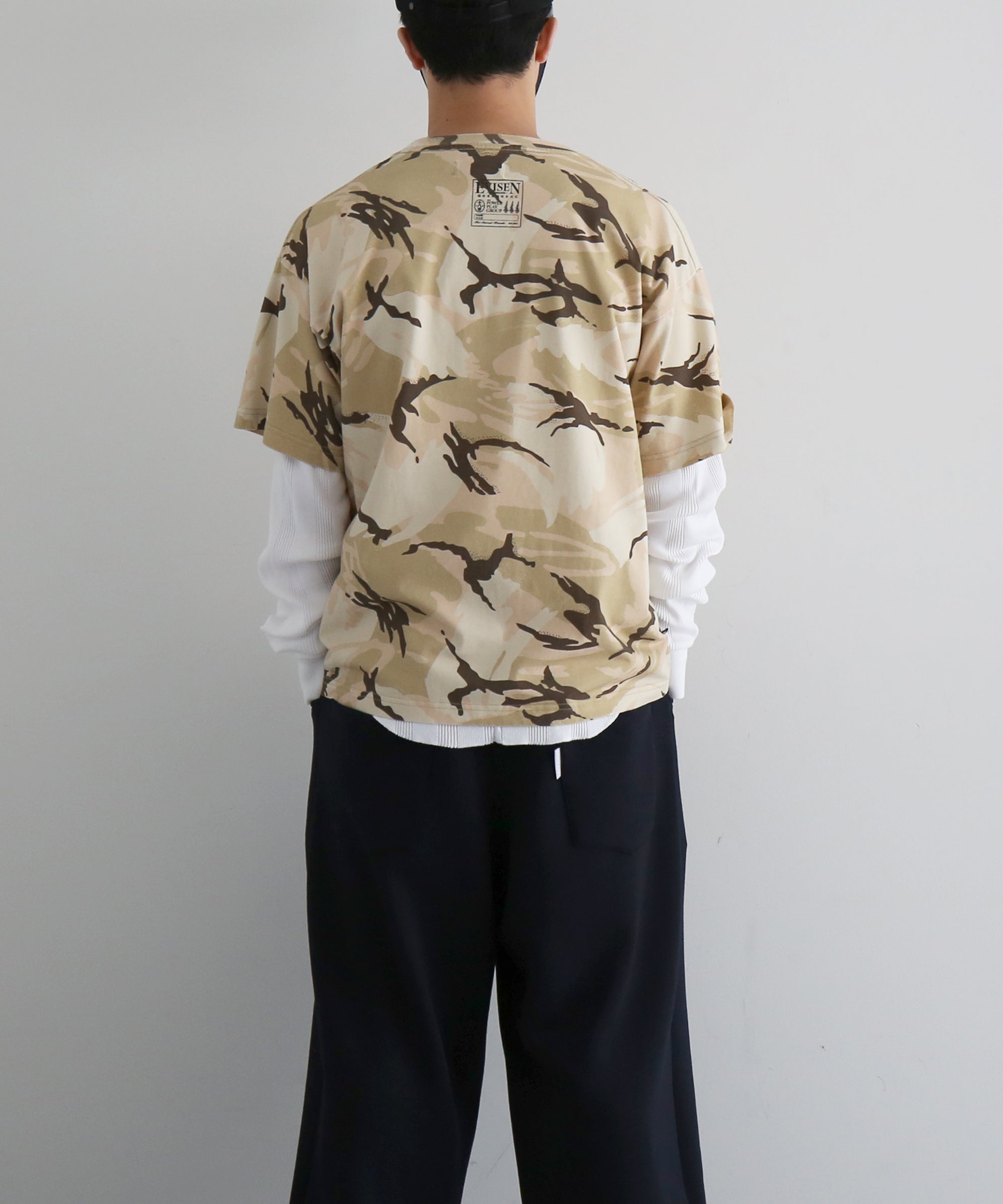 Evisen Skateboardsゑ E logo camo tee "SAND CAMO"