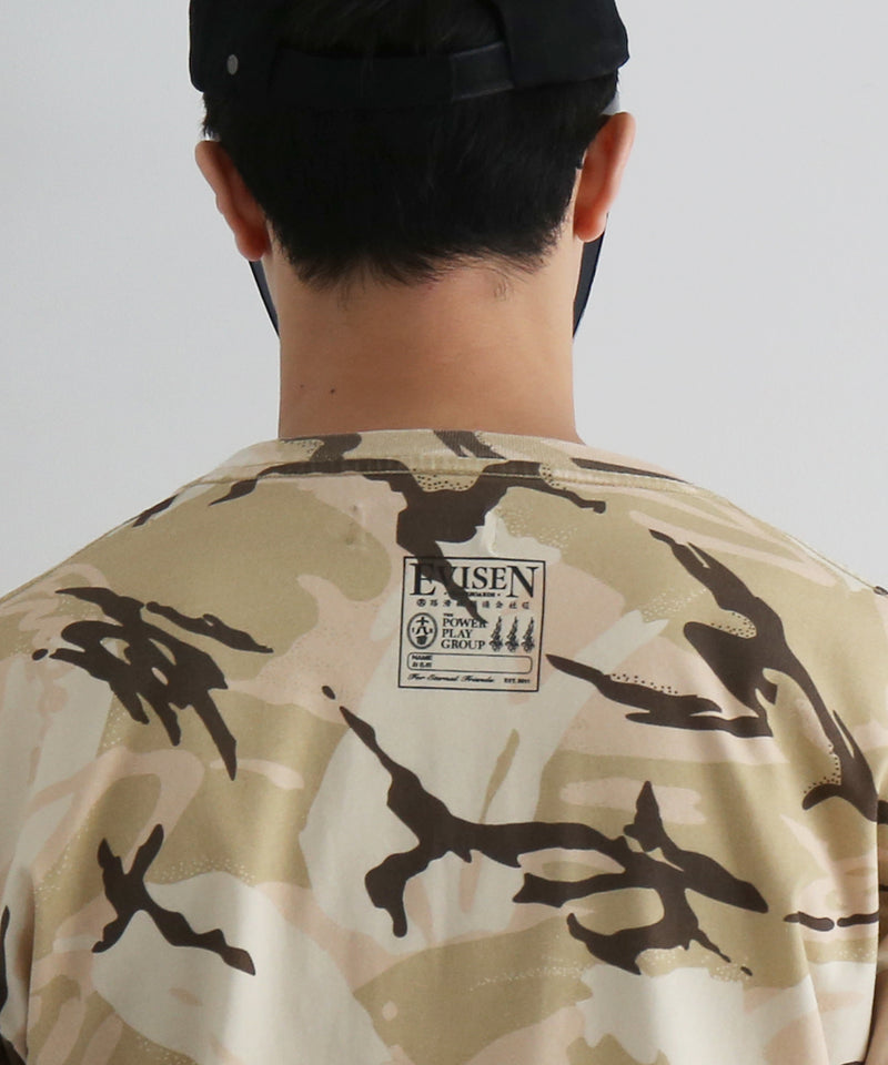 Evisen Skateboardsゑ E logo camo tee "SAND CAMO"