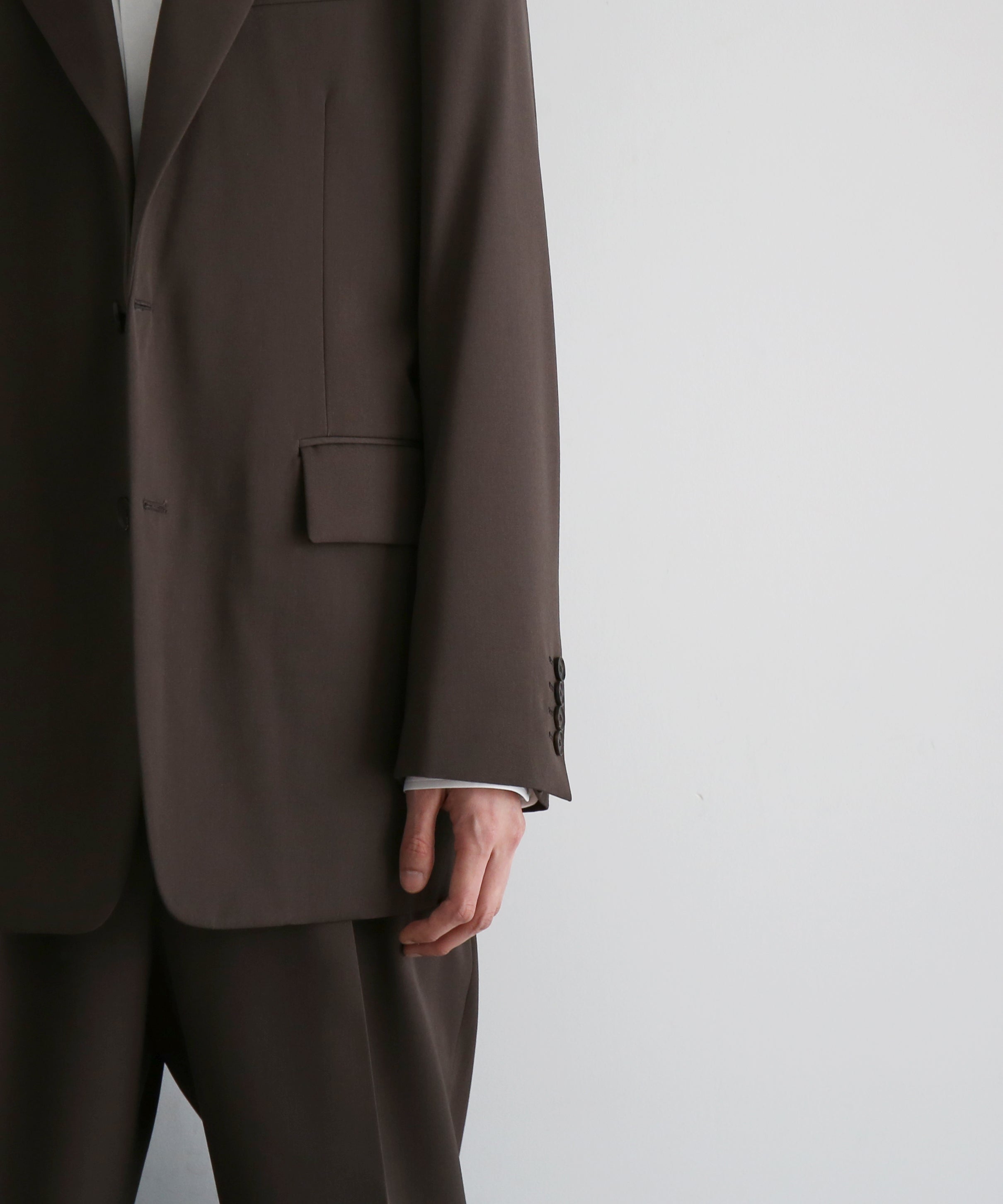 AURALEE Light wool max gabardine jacket "DARK BROWN"