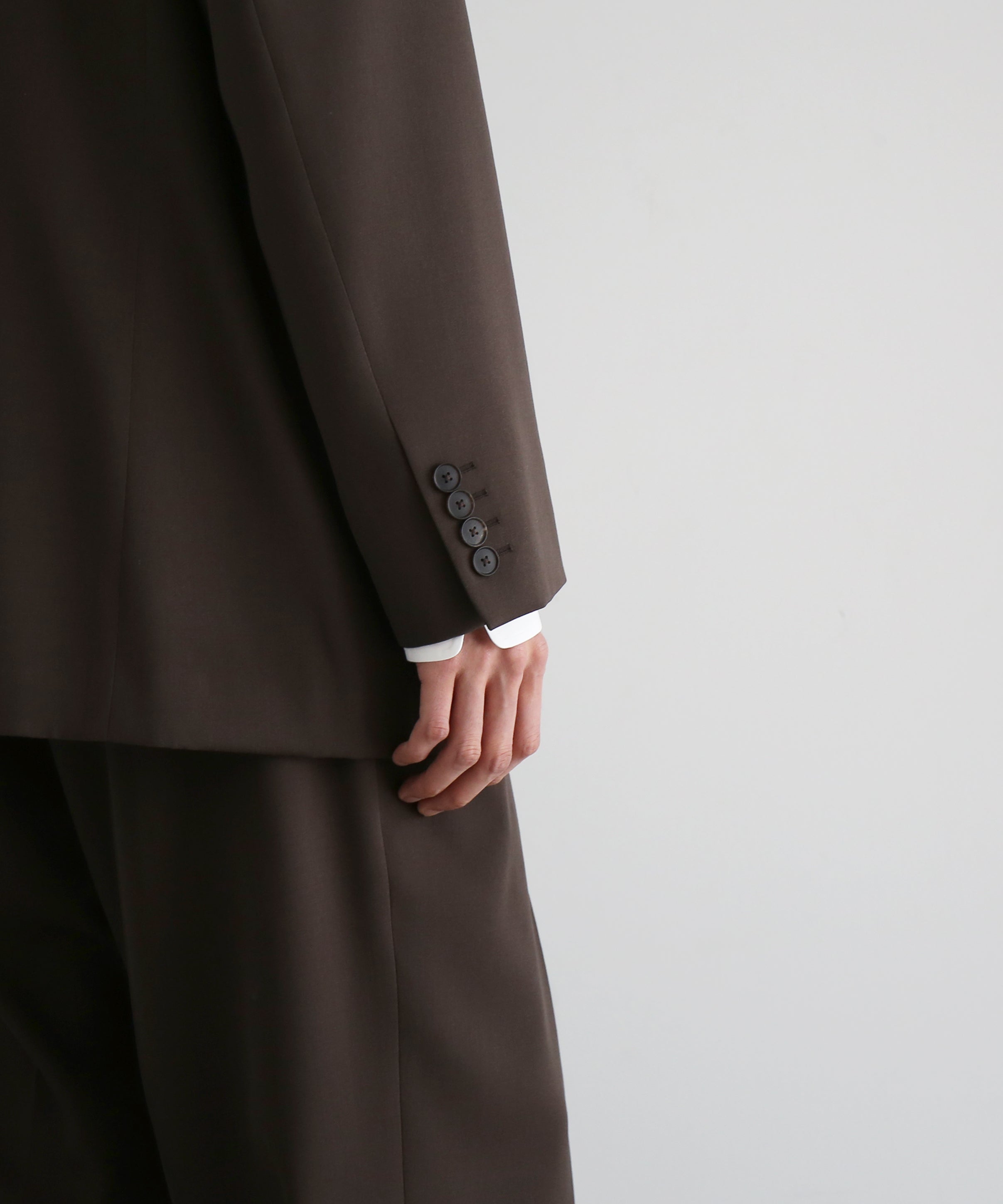 AURALEE Light wool max gabardine jacket "DARK BROWN"