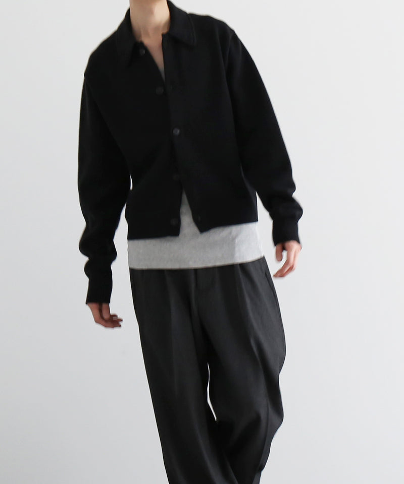 AURALEE Super fine wool knit shirt cardigan “GREEN"