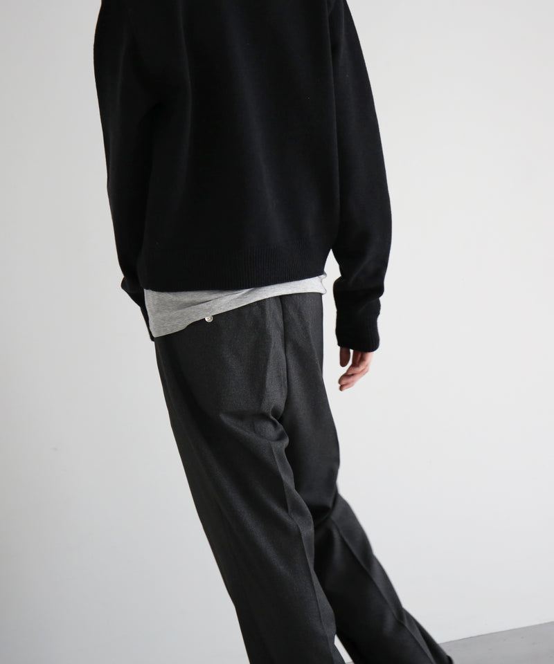 AURALEE Super fine wool knit shirt cardigan “TOP BLACK”