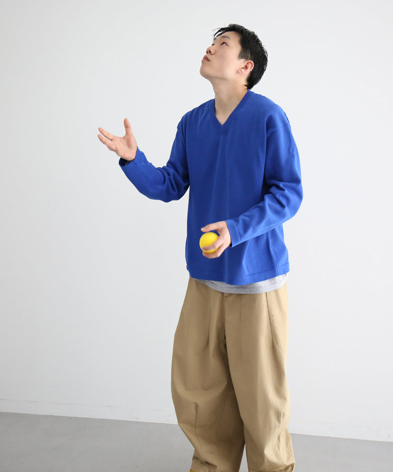 【EXCLUSIVE】crepuscule Washi v/n pullover "BLUE"