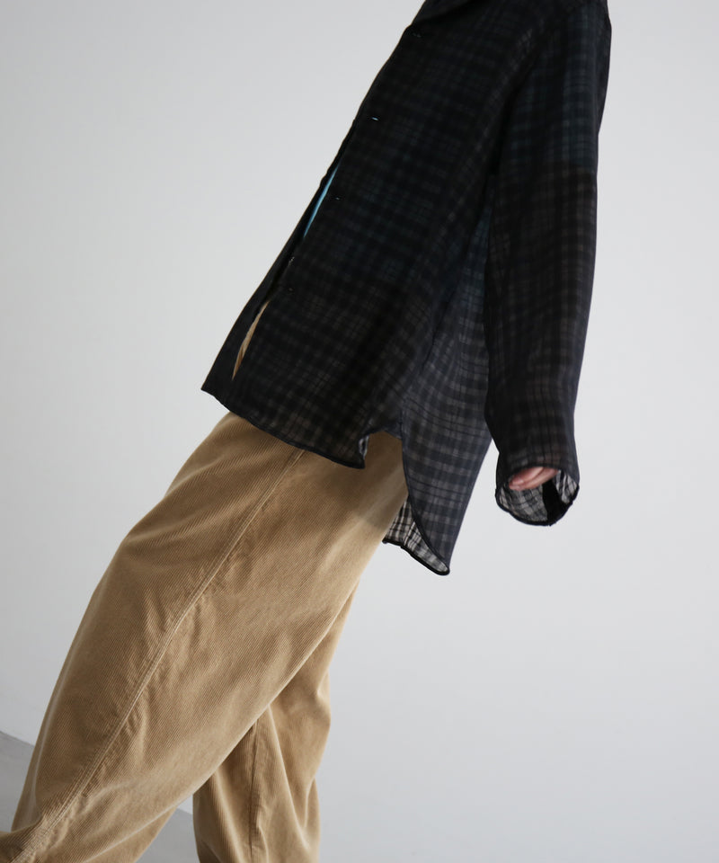 saby Lapel shirt -bishu japan wool plaid fab- "BLOCK CHECK"