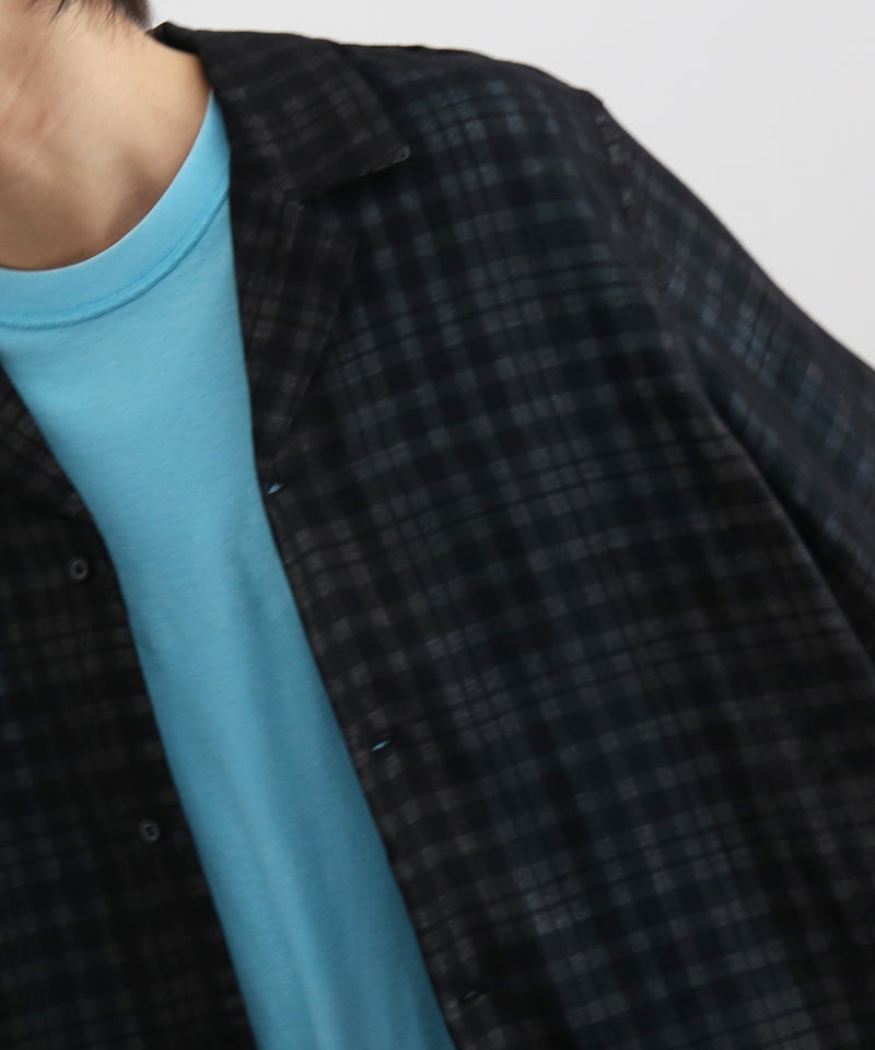 saby Lapel shirt -bishu japan wool plaid fab- "BLOCK CHECK"