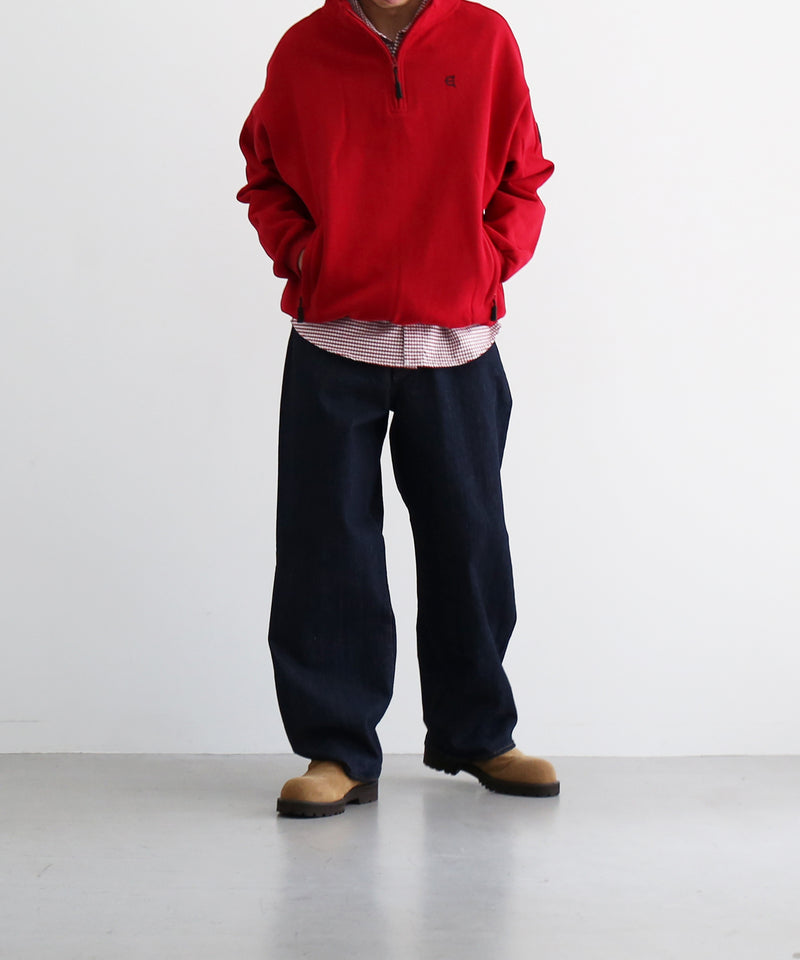 Evisen Skateboardsゑ Logo half zip sweat "RED"