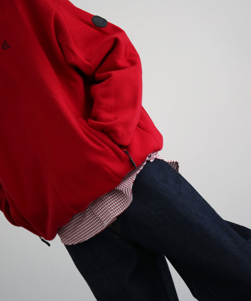 Evisen Skateboardsゑ Logo half zip sweat "RED"