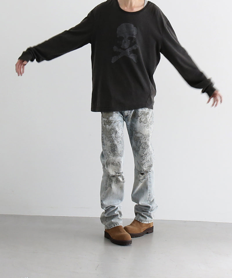 Sex&Jeans Crying skull longsleeve "WASHED BLACK"